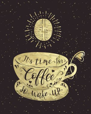 Üzerinde kahve gold Kupası alıntı.