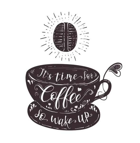 Cita en taza de café . — Vector de stock