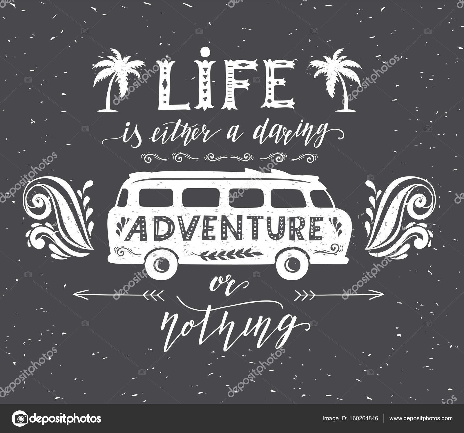 Affiche de voyage avec devis de motivation. Impression