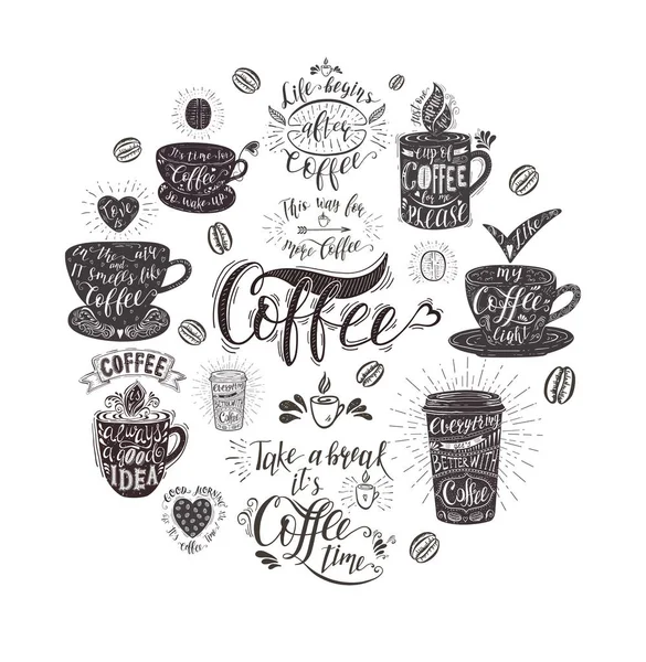 Banner with Coffee quotes . — Stock Vector