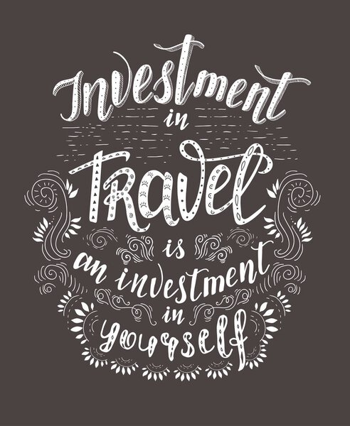 Путешествие. Векторная ручная иллюстрация для печати футболки или плаката с ручной надписью цитата
.