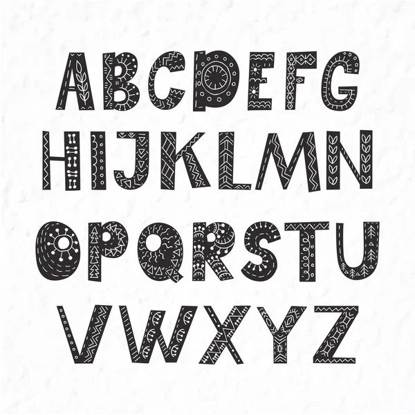 Alfabetet som skrivs med en hand. Vector abc. — Stock vektor