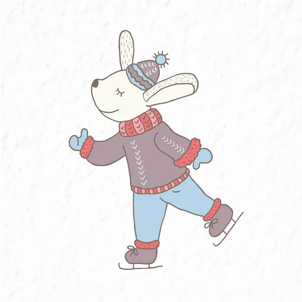 Funny rabbit. Nursery art. Minimalist scandinavian style. — Stock Vector