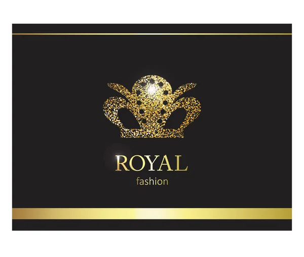 Gouden kroon. Luxe label, embleem of verpakking. Logo ontwerp. — Stockvector