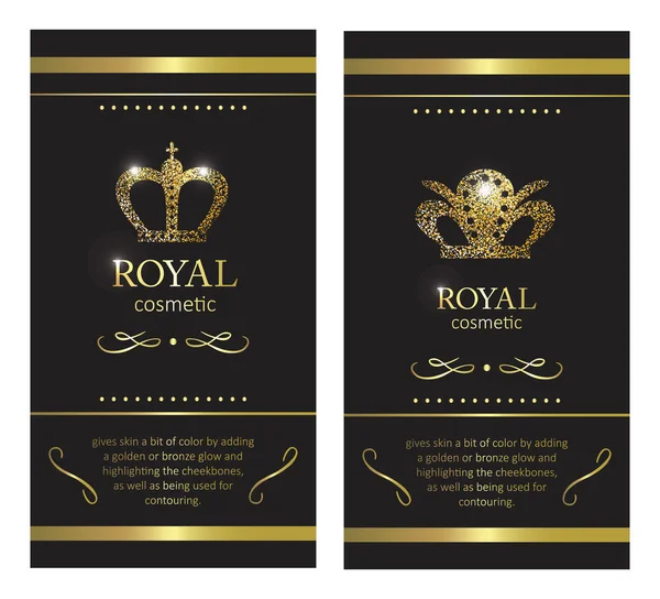 Corona de oro. Etiqueta de lujo, emblema o embalaje. Diseño del logotipo . — Vector de stock