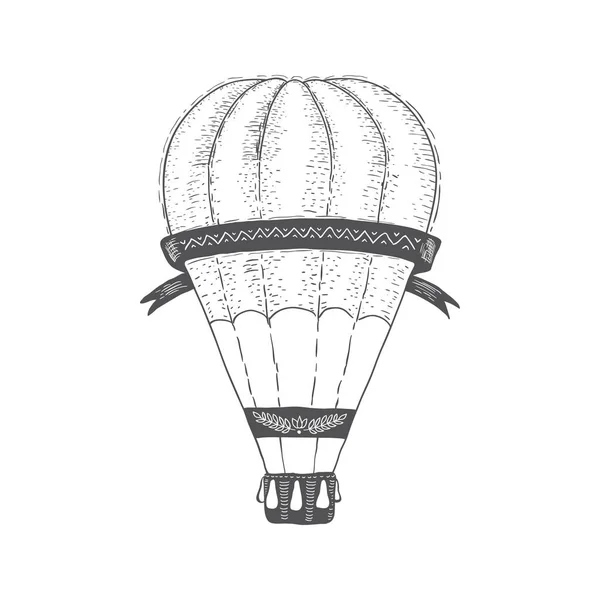 Heißluftballon. Oldtimer-Transport. Reise. — Stockvektor