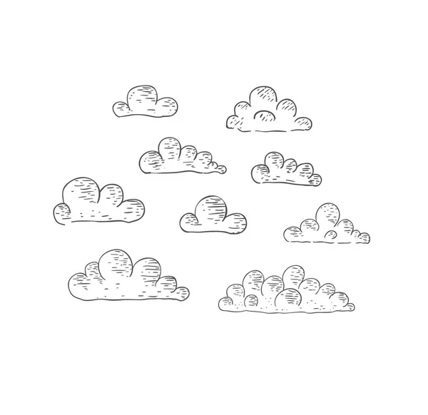 Wolken. Vintage illustratie. — Stockvector