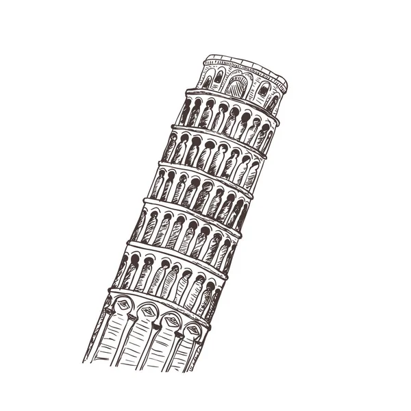 Pisa, sight of Italy. Sketch. — Stock Vector