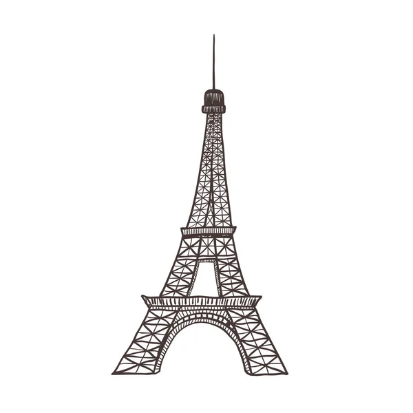 Tour Eiffel, vue sur Paris . — Image vectorielle