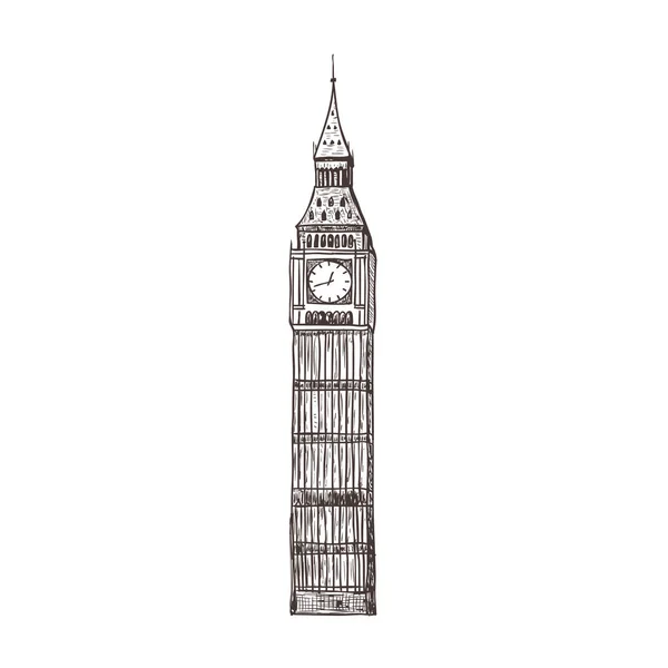 Big ben, åsynen av London. — Stock vektor