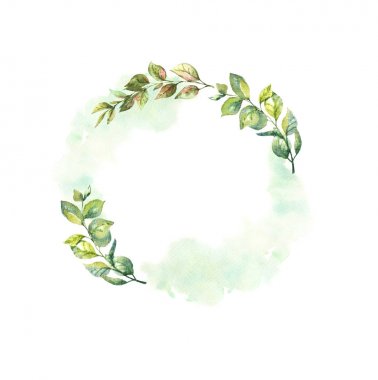 Bahar çelenk yaprakları ile.