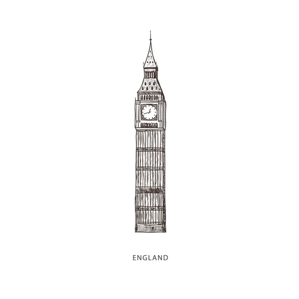 Ilustração de viagem com atração da Inglaterra — Vetor de Stock