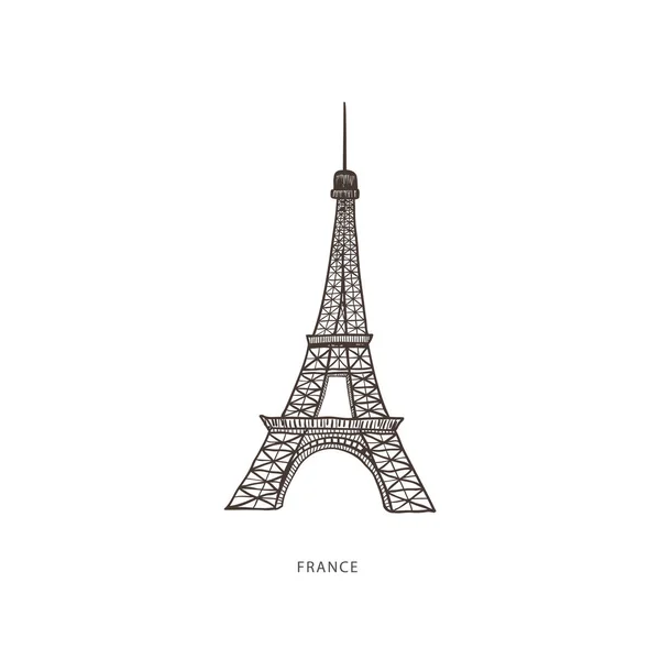 Travel illustration with attraction of France