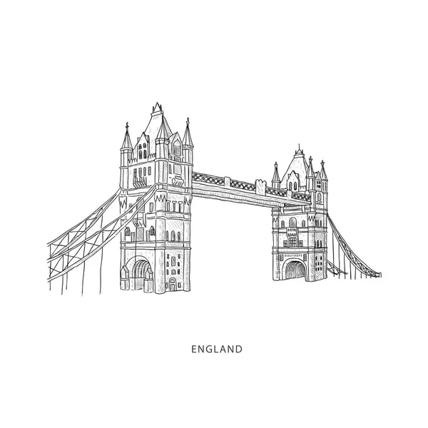 Travel illustration with attraction of England — Stock Vector