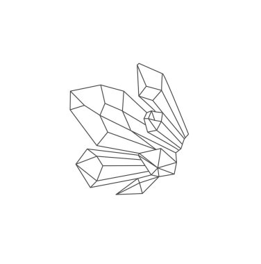 Kristal tasarım elemanı. Vektör illüstrasyonu.