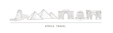 Şehir simgeleri, Afrika 'nın çeşitli yerlerindeki turistik yerler..