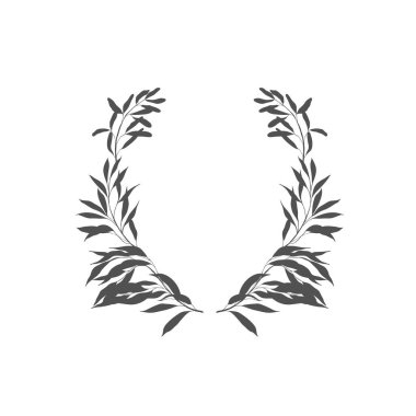 Çiçek botanik çerçevesi ve monogram. Eski sınır.