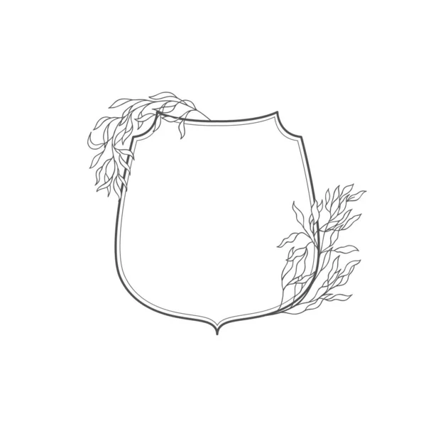 Marco botánico floral y monograma . — Vector de stock