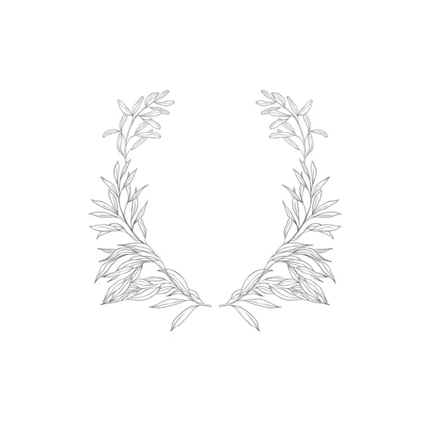 Botanisch frame en monogram van bloemen. — Stockvector