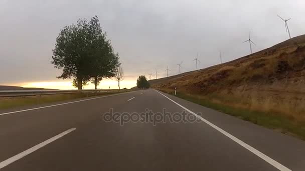 Zachód słońca windmill dysku — Wideo stockowe