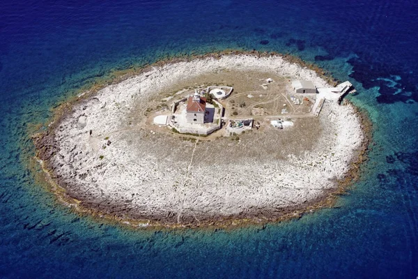 Pokonji Dol lighthouse from air — Stock Photo, Image