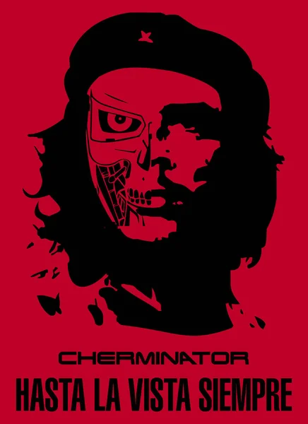 Terminator Che Guevara Cherminator Hasta Vista Siempre — Vettoriale Stock