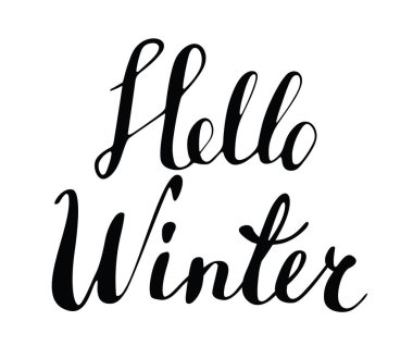 El Merhaba kış kelime çekilmiş. Calligraphy.Ink ve kalem ucu. Letteri