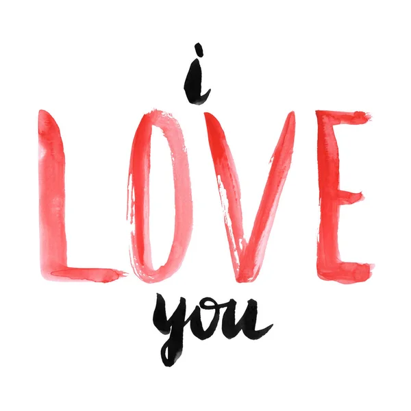 Nápis I Love You.Hand kreslení. Izolované na bílém pozadí. Val — Stock fotografie