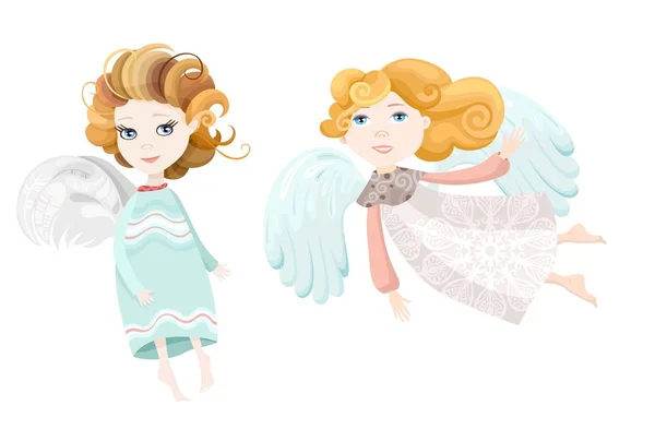 Angels Cute Vector Illustration — Stock Vector