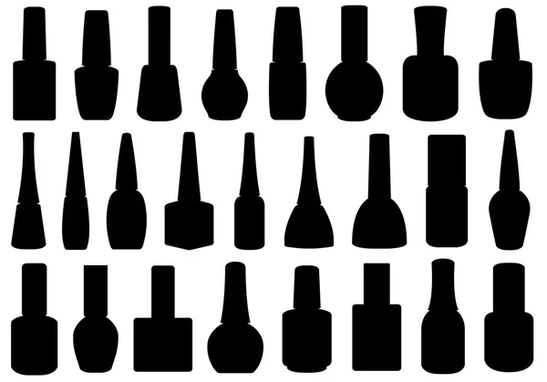 Illustration of different nail polish bottles — Stock Vector