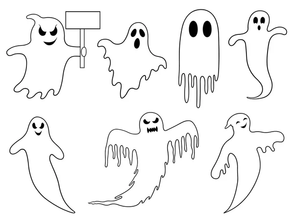 Set di fantasmi diversi — Vettoriale Stock