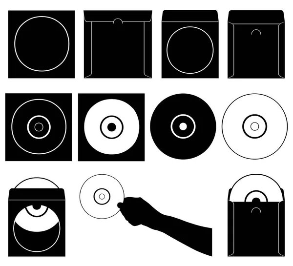 Conjunto de diferentes discos compactos e caixas Vetores De Bancos De Imagens Sem Royalties