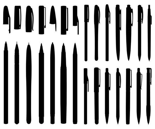 Satz verschiedener Kugelschreiber — Stockvektor