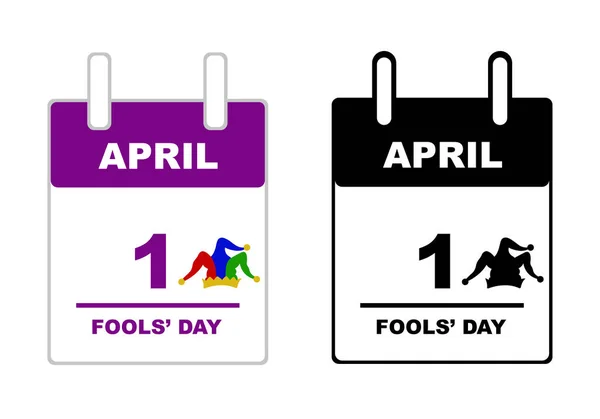 April Fools Day Kalender Isolerad Vit — Stock vektor
