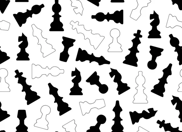 Nahtlose Schachfiguren Isoliert Auf Weiß — Stockvektor