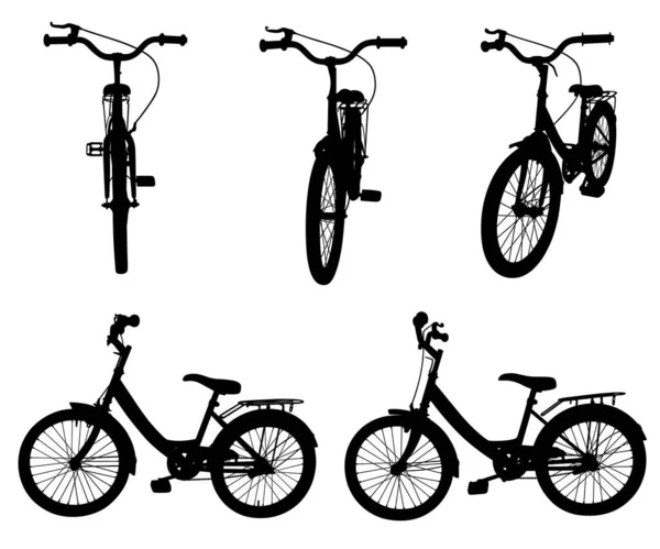 Набір Різних Велосипедів Ізольовані Білому — стоковий вектор
