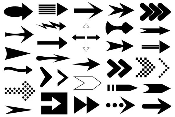 Verzameling Van Verschillende Pijlen Geïsoleerd Wit — Stockvector