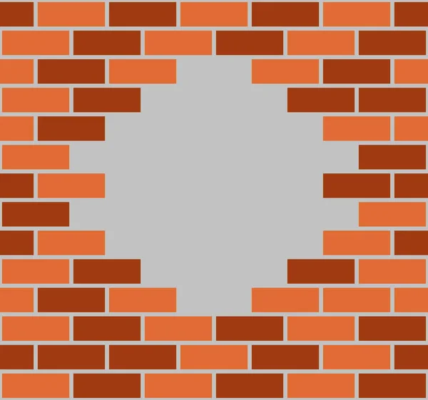 Ilustracja Dziury Ścianie Cegły — Wektor stockowy