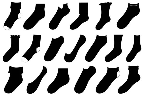 Set Diferentes Calcetines Aislados Blanco — Archivo Imágenes Vectoriales