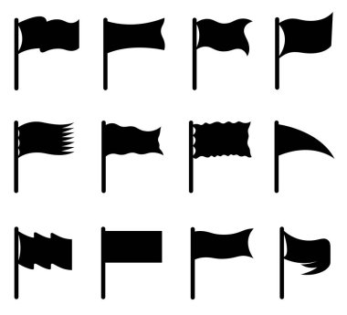 Beyaz üzerine izole edilmiş farklı bayraklar koleksiyonu