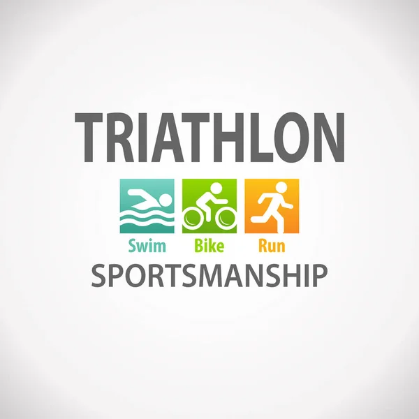 Triathlon fitness symbolikon — Stock vektor