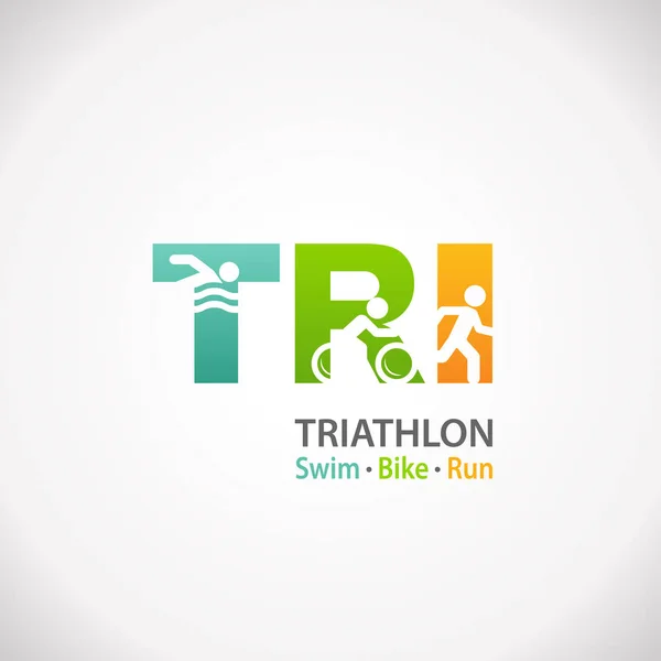 Ikonu symbolu fitness triatlon — Stockový vektor