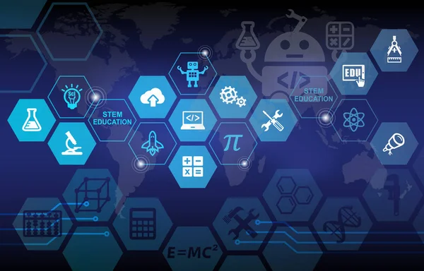Stem oktatási háttér. Tudomány technológia mérnöki matematika. — Stock Fotó