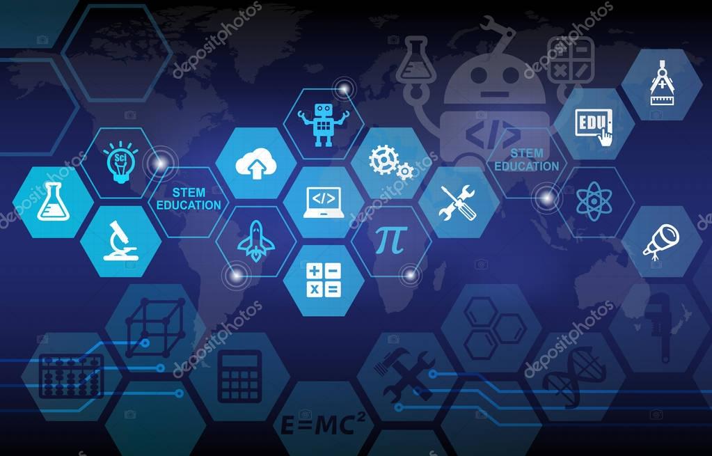 STEM Education Background. Science Technology Engineering Mathematics.