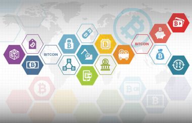 Bitcoin elektronik Kripto para kavramı arka plan