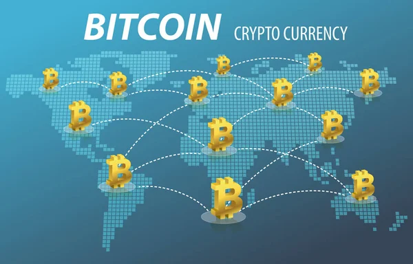 Bitcoin 電子暗号通貨トランザクション概念の背景 — ストック写真