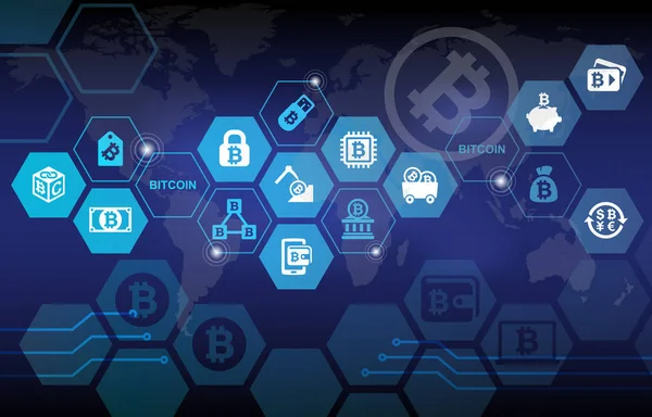 Bitcoin elektronische Crypto munt Concept achtergrond — Stockfoto