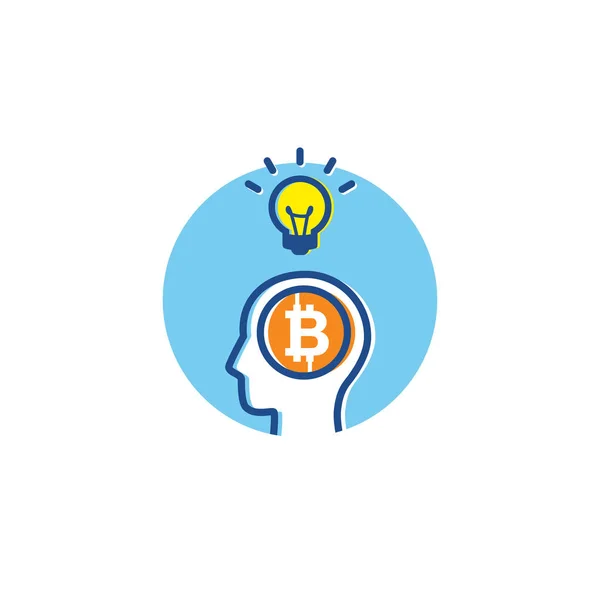 Fintech Financial Technology Bitcoin Big Idea Thinking Concept infographic - Stok Vektor