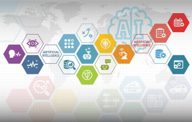 Yapay zeka otomasyon Infographic arka plan