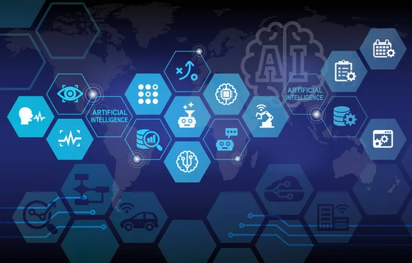 Intelligenza artificiale Automazione Sfondo infografico — Foto Stock